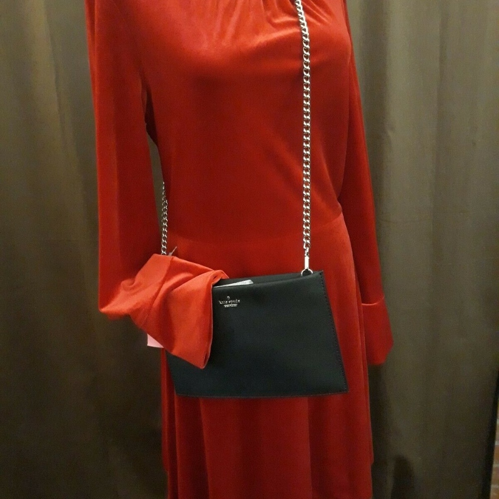 A Loves A RED VELVET Velour Dress Womens Long Sleeve Cocktail Party NEW Stretch - Picture 10 of 11